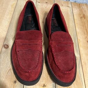 NWOT Born genuine suede red penny loafers size 9